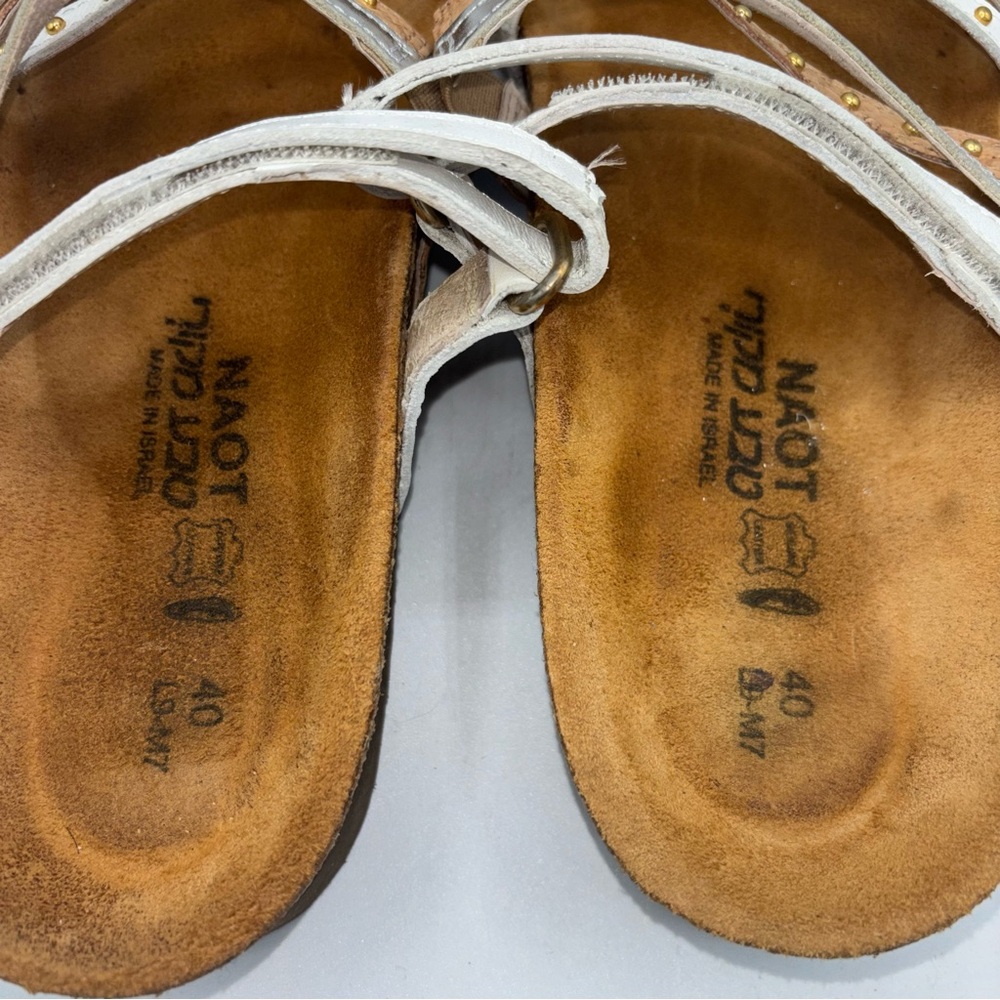 Naot Prescott Leather Multi-Strap Cork Slide Sandals - Picture 6 of 8